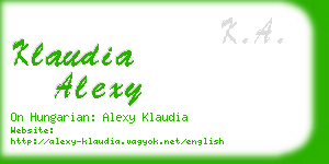 klaudia alexy business card